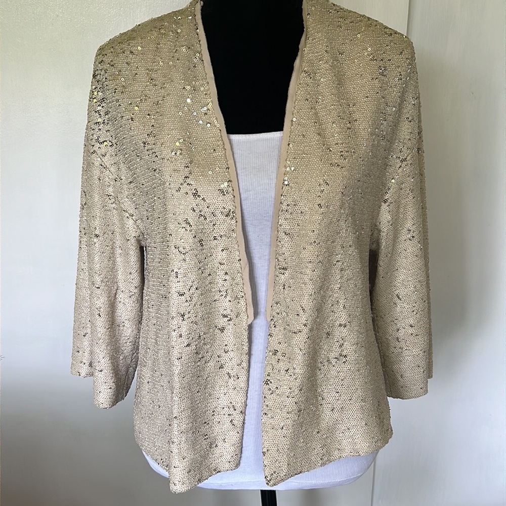 ❤️   ZARA BASIC COLLECTION Micro SEQUIN OPEN JACKET
